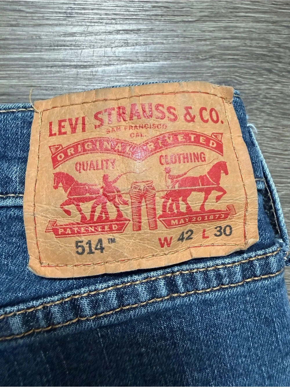 Levi's 514 Straight‎ Fit Men's Jeans W42 L30 Medium Wash Denim